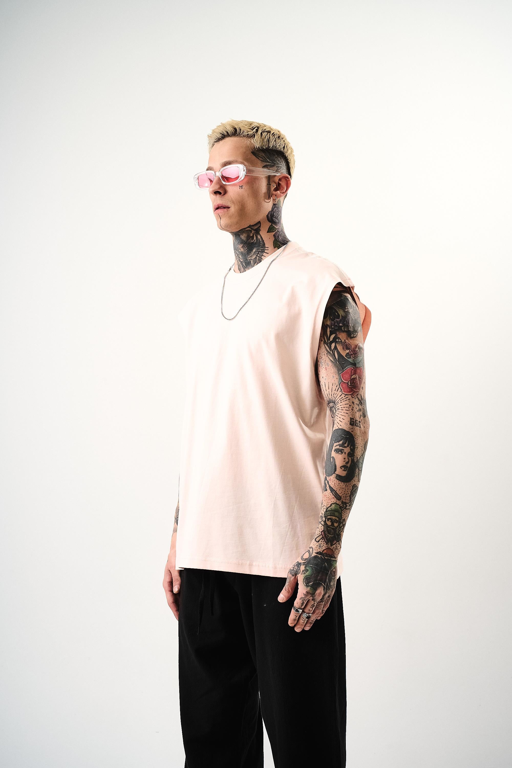 Erkek Basic Tank Top Atlet Pembe