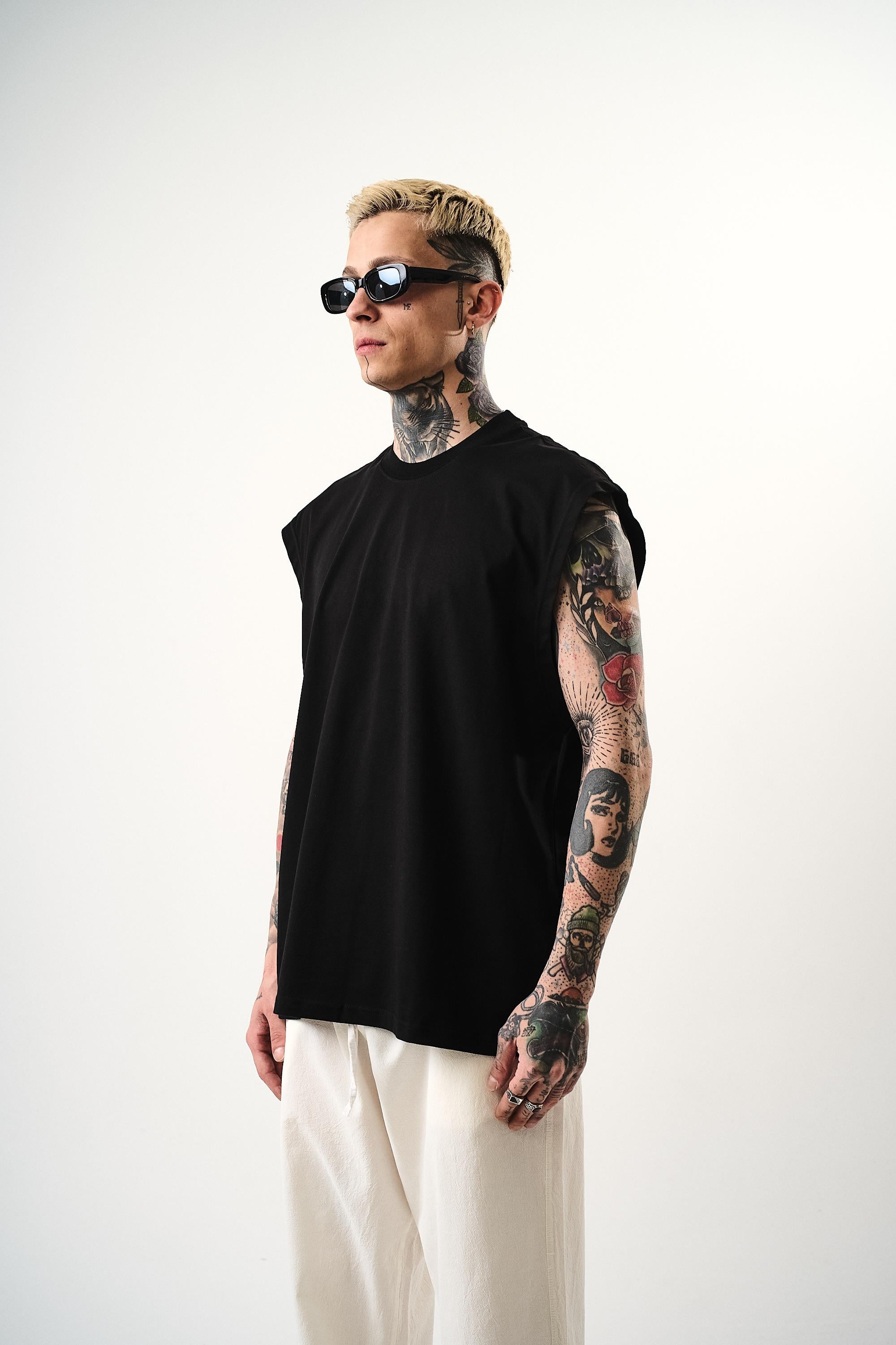 Erkek Basic Tank Top Atlet Siyah