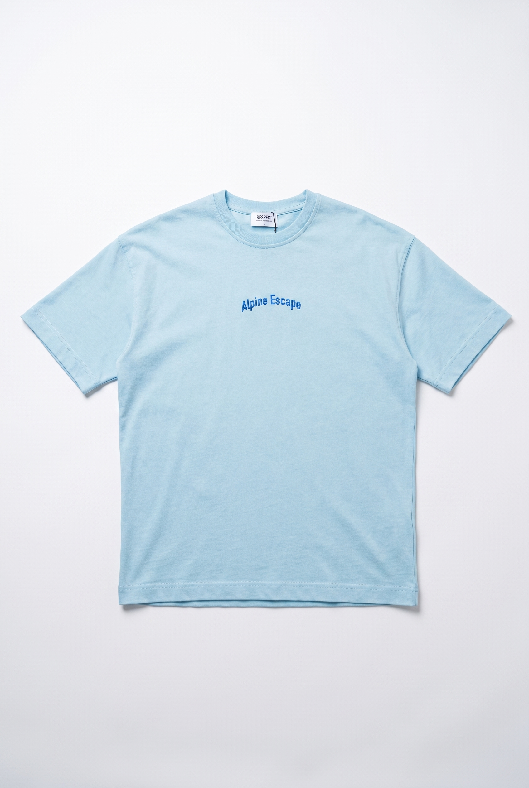 Erkek Alpine Nakışlı Oversize T-Shirt Bebe Mavi