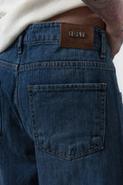 Erkek Desenli Baggy Jean Lacivert