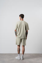 Erkek Far From Basic Baskılı Regular Fit T-Shirt Şort Takım Yeşil