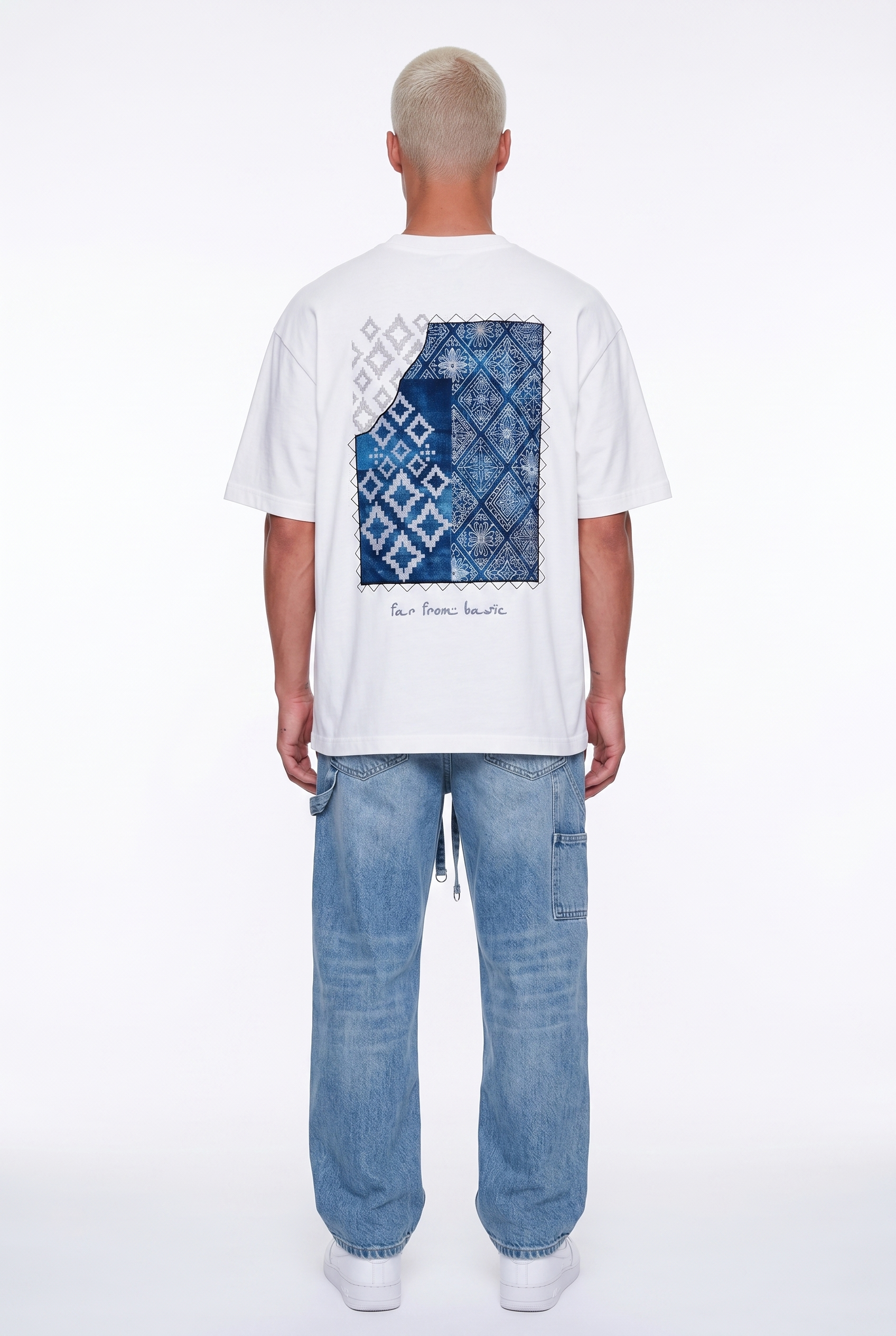 Erkek Ffb Nakış Detaylı Oversize T-Shirt Ekru