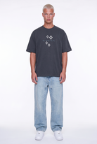 Erkek Ffb Nakış Detaylı Oversize T-Shirt Füme
