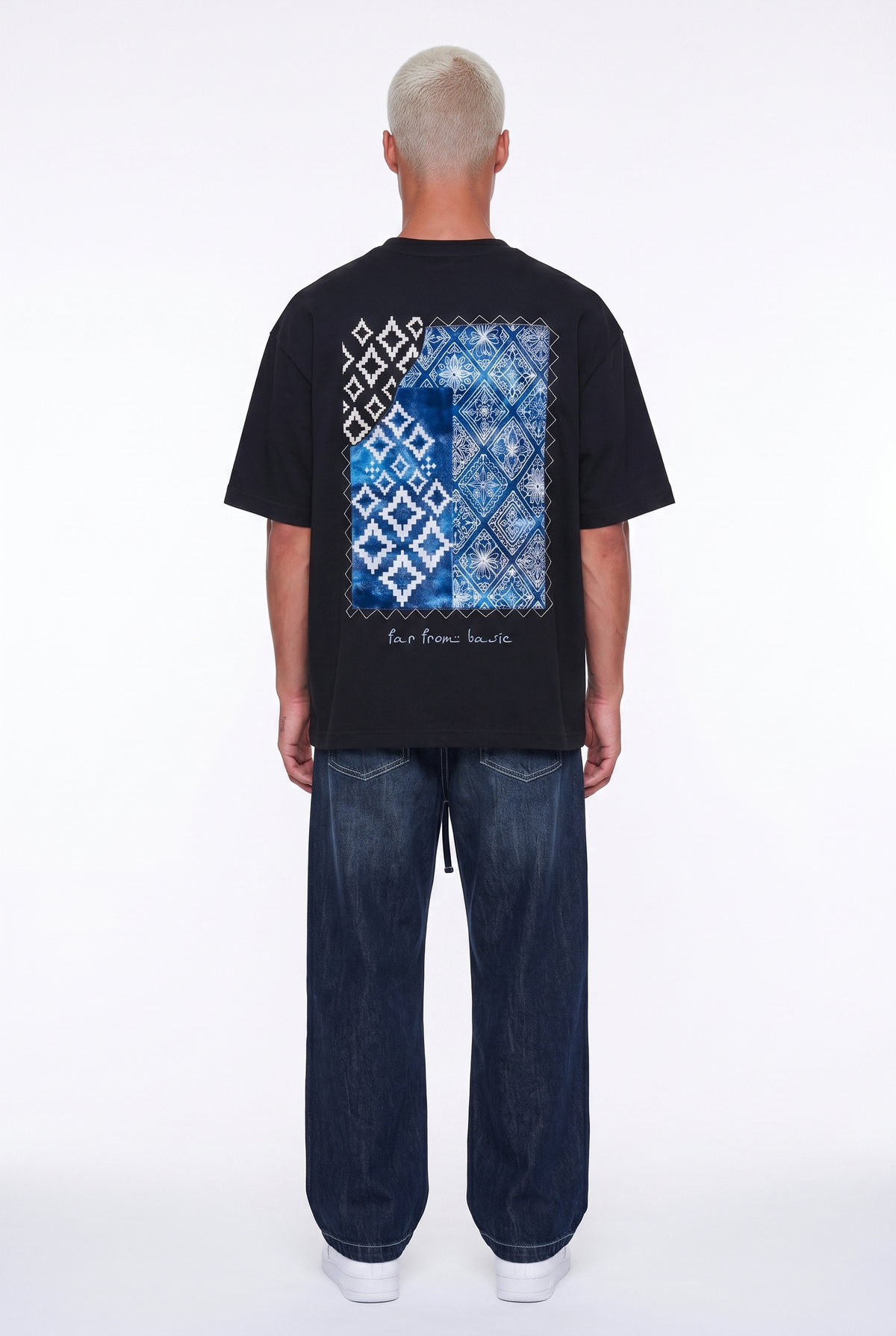 Erkek Ffb Nakış Detaylı Oversize T-Shirt Siyah