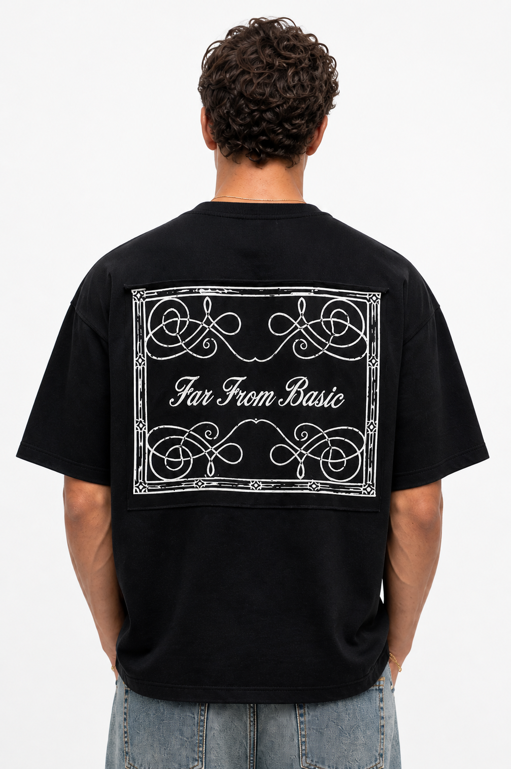 Erkek Ffb Nakışlı Oversize T-Shirt Siyah