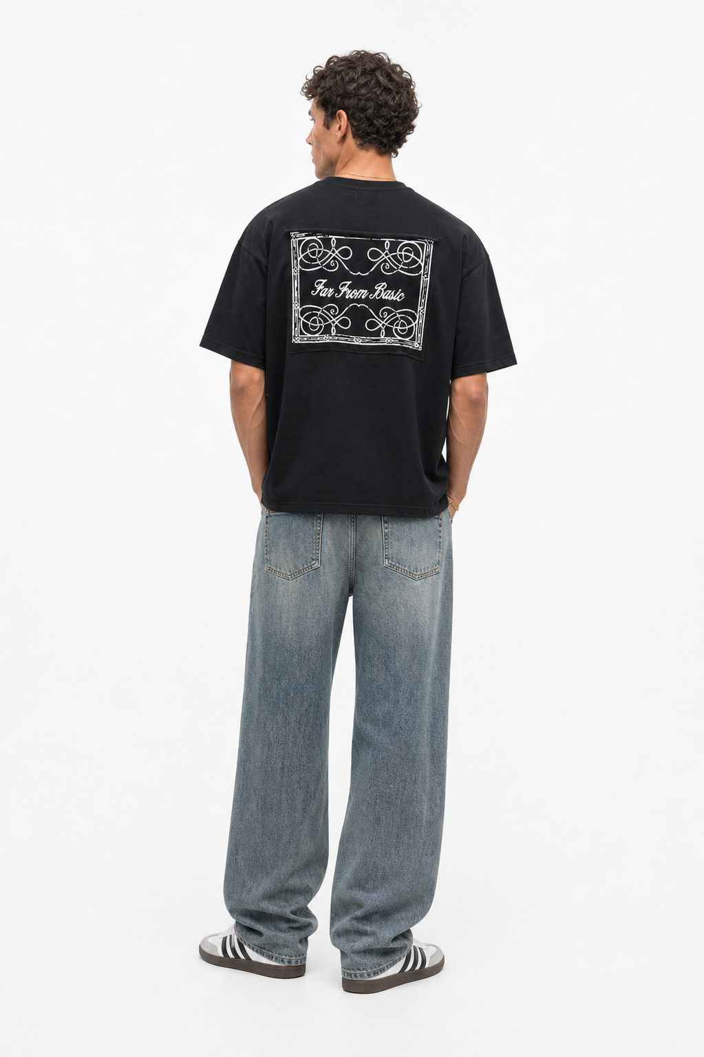 Erkek Ffb Nakışlı Oversize T-Shirt Siyah