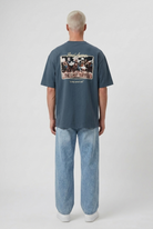 Erkek Final Supper Nakışlı Oversize T-Shirt Petrol