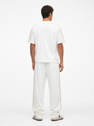 Erkek R Nakışlı Şerit Detaylı Regular Fit Eşofman Takımı Ekru
