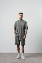 Erkek Route 07 Arma Detaylı Regular Fit T-Shirt Şort Takım Haki
