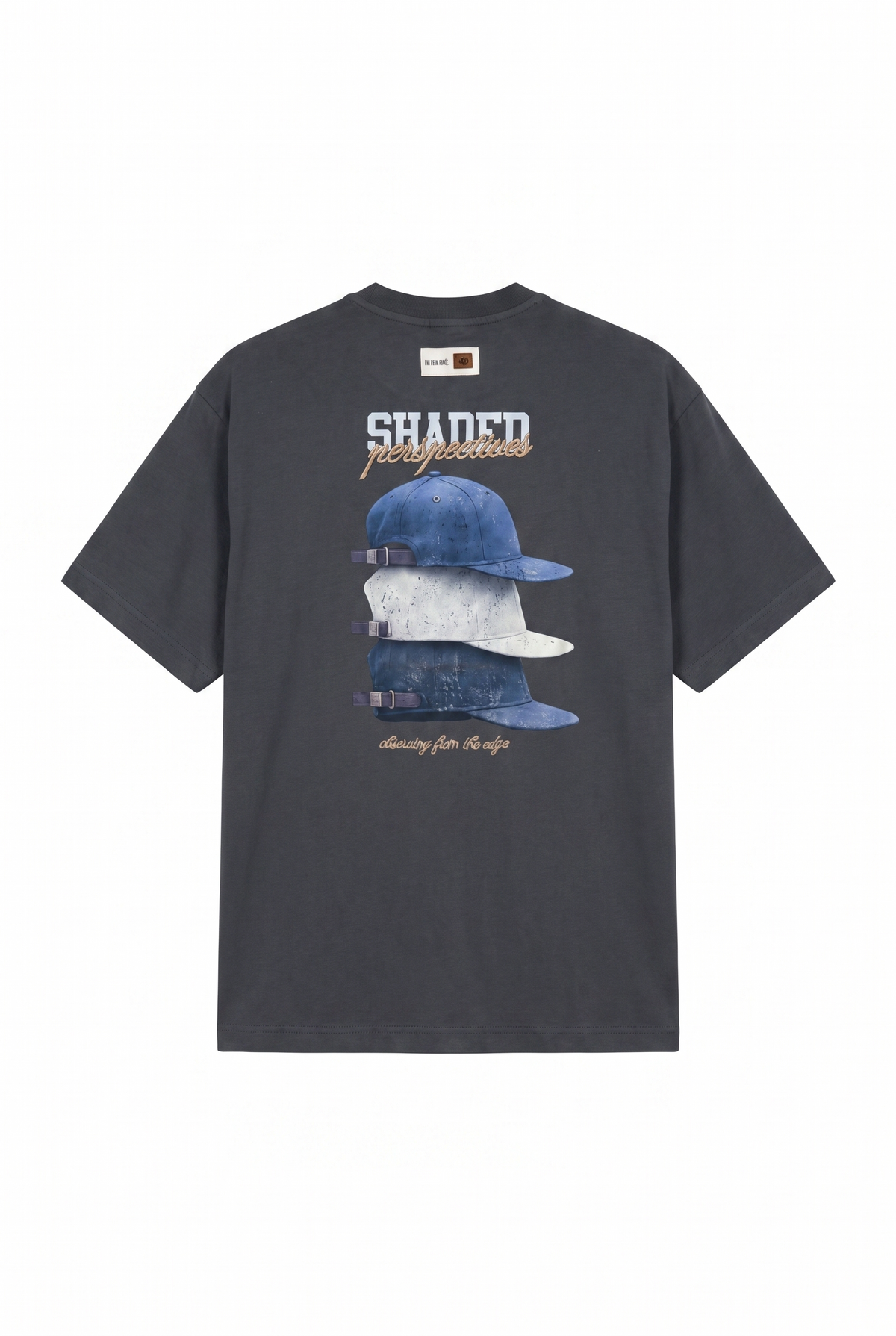 Erkek Shaded Baskılı Oversize T-Shirt Füme