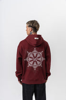 Erkek Itsbyzey Nakışlı Kapüşonlu Oversize Hoodie Bordo