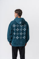 Erkek Muse Baskılı Yıkamalı Kapüşonlu Oversize Hoodie Zümrüt