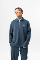 Erkek Yarım Fermuarlı Modal Sweatshirt Petrol