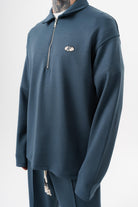 Erkek Yarım Fermuarlı Modal Sweatshirt Petrol