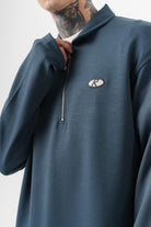 Erkek Yarım Fermuarlı Modal Sweatshirt Petrol