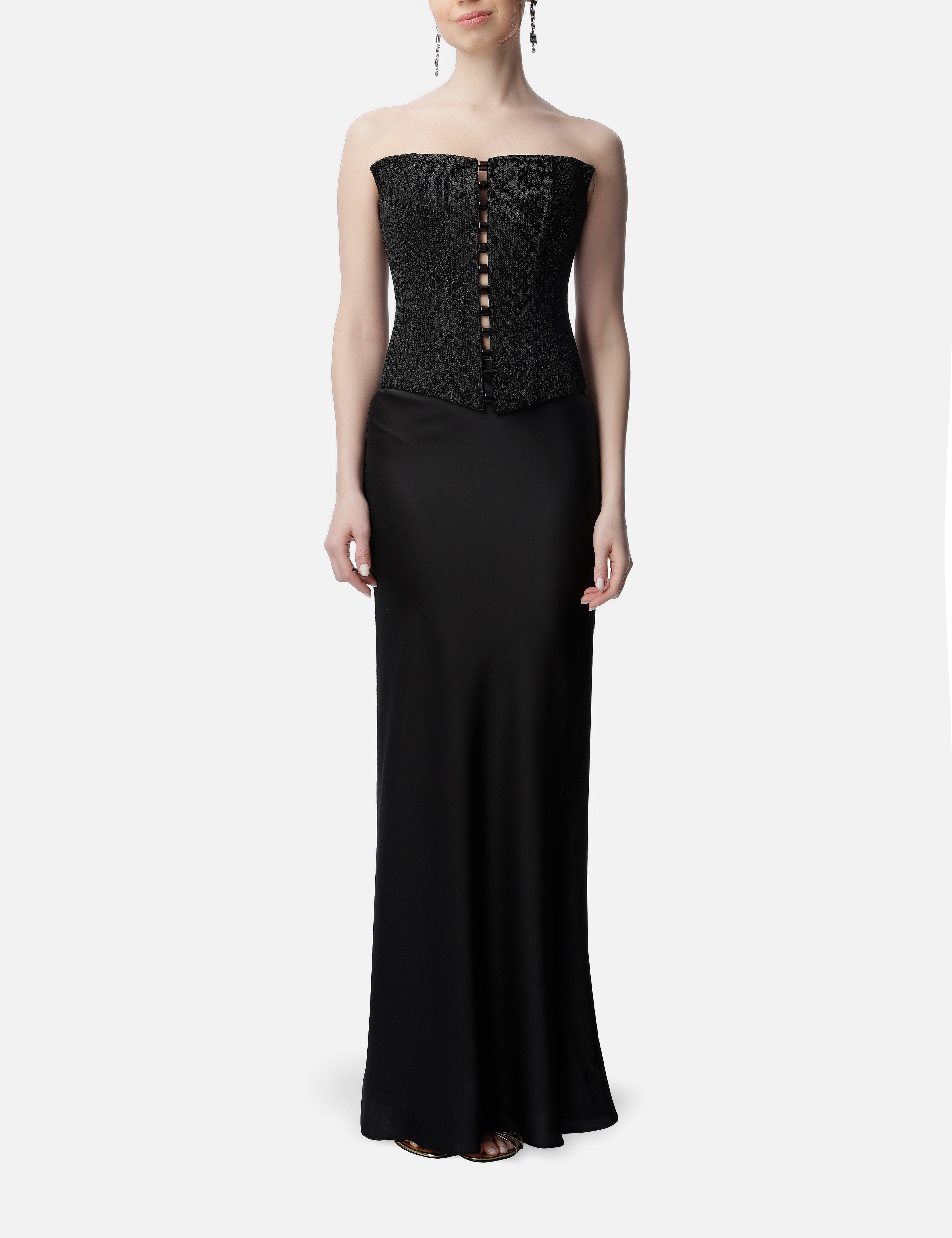 Roccie-Angless Crochet Stretch Mesh Strapless Corset-2-milagron.live