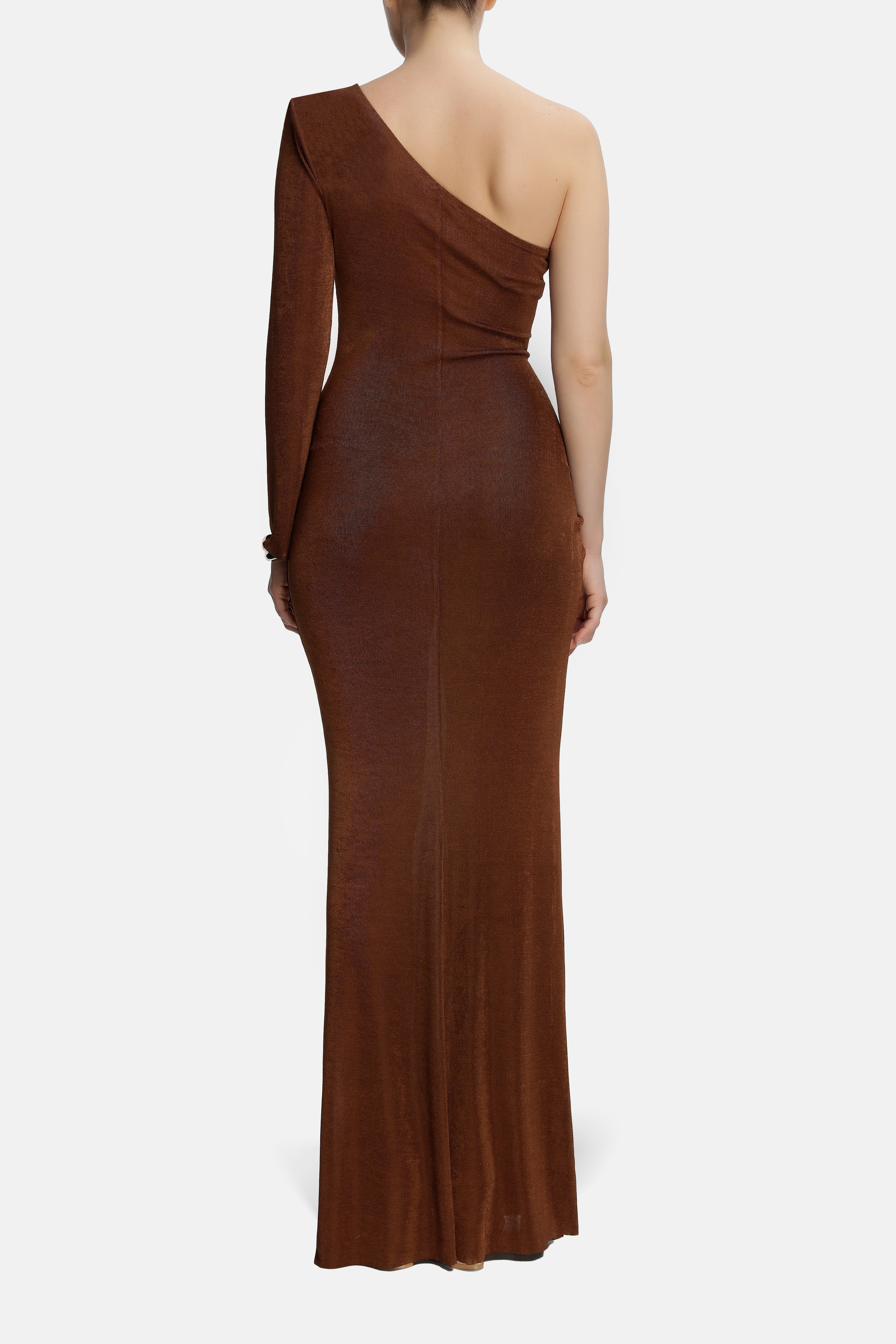 Roccie-Olya One Sleeve Embellished Stretch Maxi Dress-Elbise-3-milagron.live