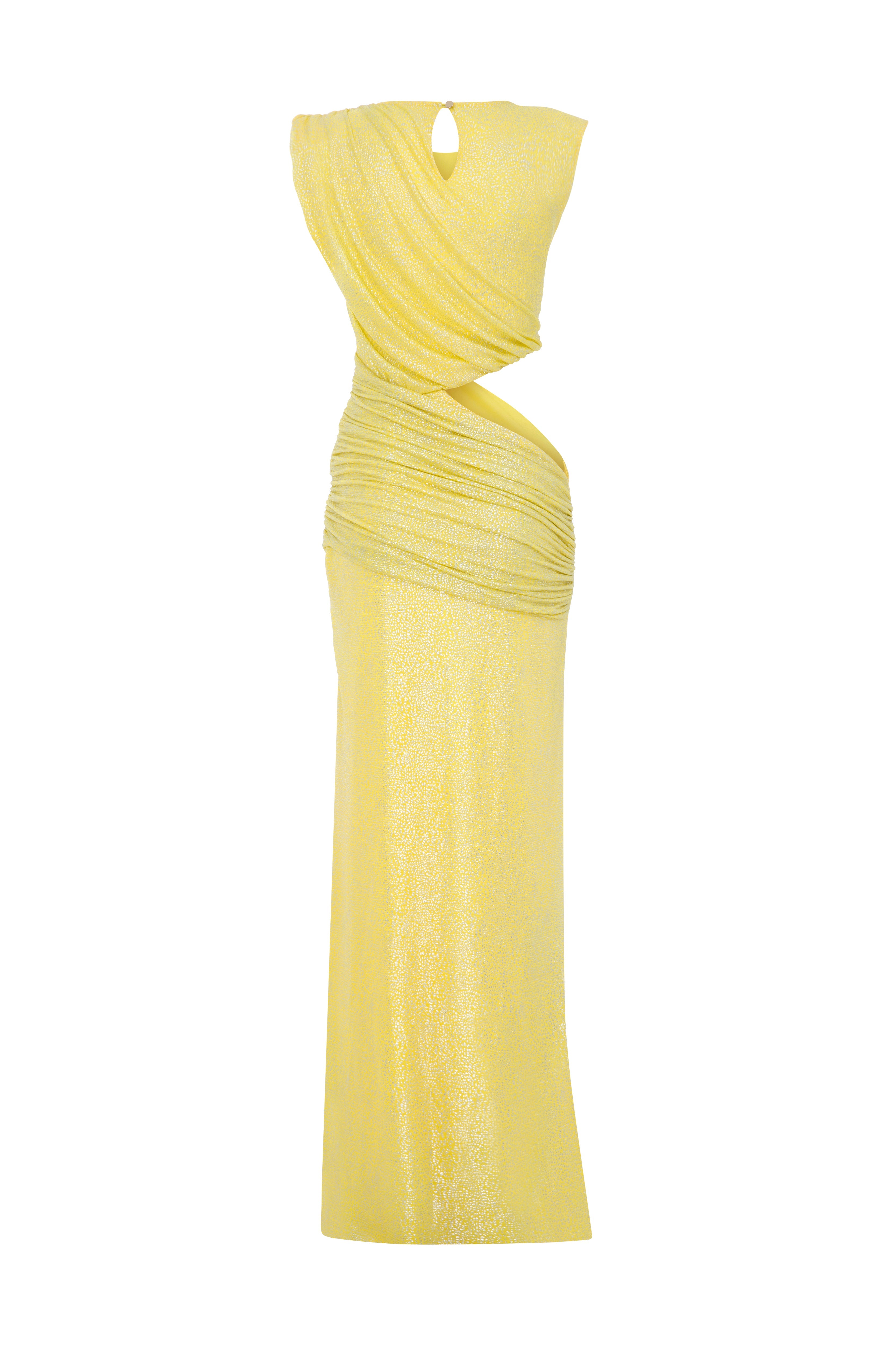Roccie-Sydney Asymmetric Cutout Maxi Dress-Elbise-2-milagron.live