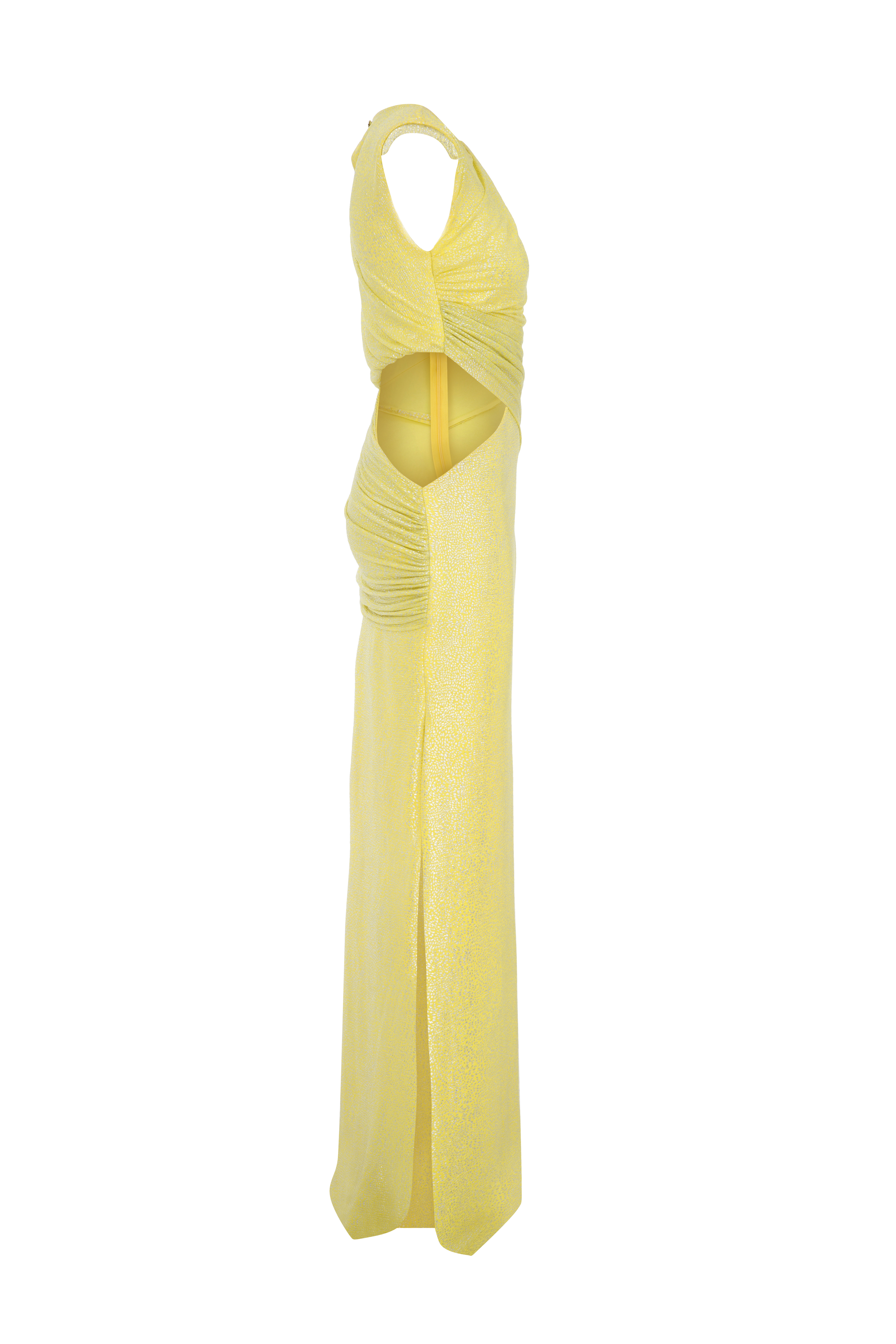 Roccie-Sydney Asymmetric Cutout Maxi Dress-Elbise-3-milagron.live