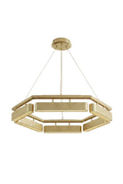 Fornexa Modern Altıgen Led Avize - Lüks Tasarım Mermer Desenli Ve Metalik Kaplama Salon Aydınlatması - Ra-Avz- 6083-26-50