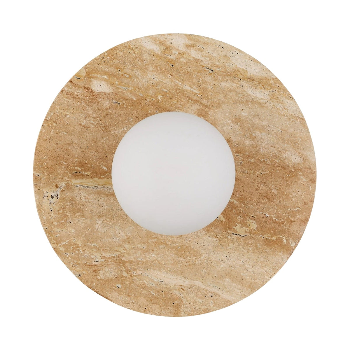 Orlisse Doğal Traverten Mermerli Glop Camlı Eskitme Metal Dekoratif Duvar Aplik Orl-W1-25-03