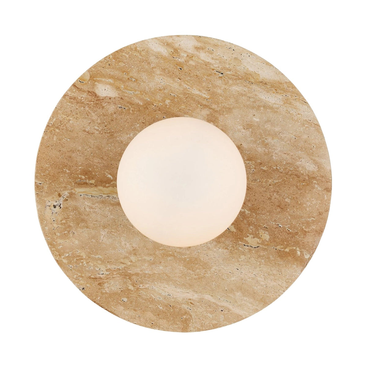Orlisse Doğal Traverten Mermerli Glop Camlı Eskitme Metal Dekoratif Duvar Aplik Orl-W1-25-03