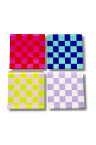 Rooms Design Studio-Retro Checkerboard Bardak Altlığı 4'lü Set-Bardak Altlığı-2-milagron.live