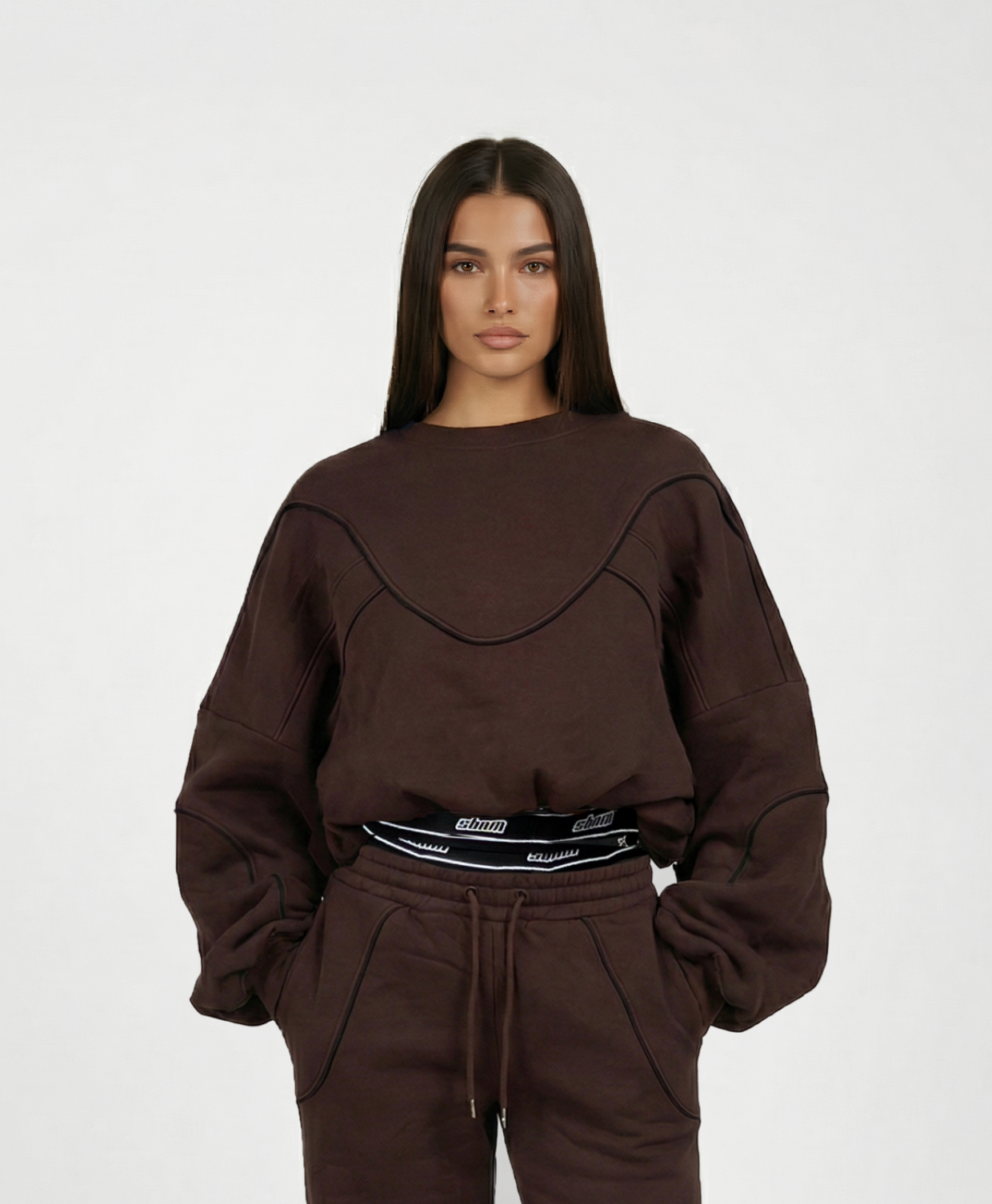 Sbnm-Brown Contour Sweatshirt-1-milagron.live