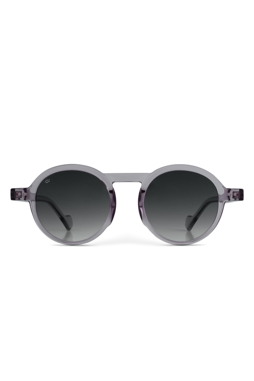 Senlites-Raiane Grigio Unisex Şeffaf Gri Degrade Uv400 Yuvarlak Güneş Gözlüğü-Güneş Gözlüğü-1-milagron.live