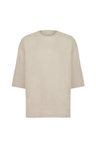 Sertaç Taşdelen-Açık Kahverengi %100 Keten Yuvarlak Yaka Oversized Erkek T-shirt Model T 08-T-Shirts-3-milagron.live