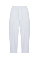 Sertaç Taşdelen-Beyaz %100 Keten Beli Lastikli Bol Paça Erkek Pantolon Model P 01-Pantolon-2-milagron.live