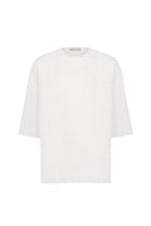 Sertaç Taşdelen-Beyaz %100 Keten Yuvarlak Yaka Oversized Erkek T-shirt Model T 07-T-Shirts-3-milagron.live