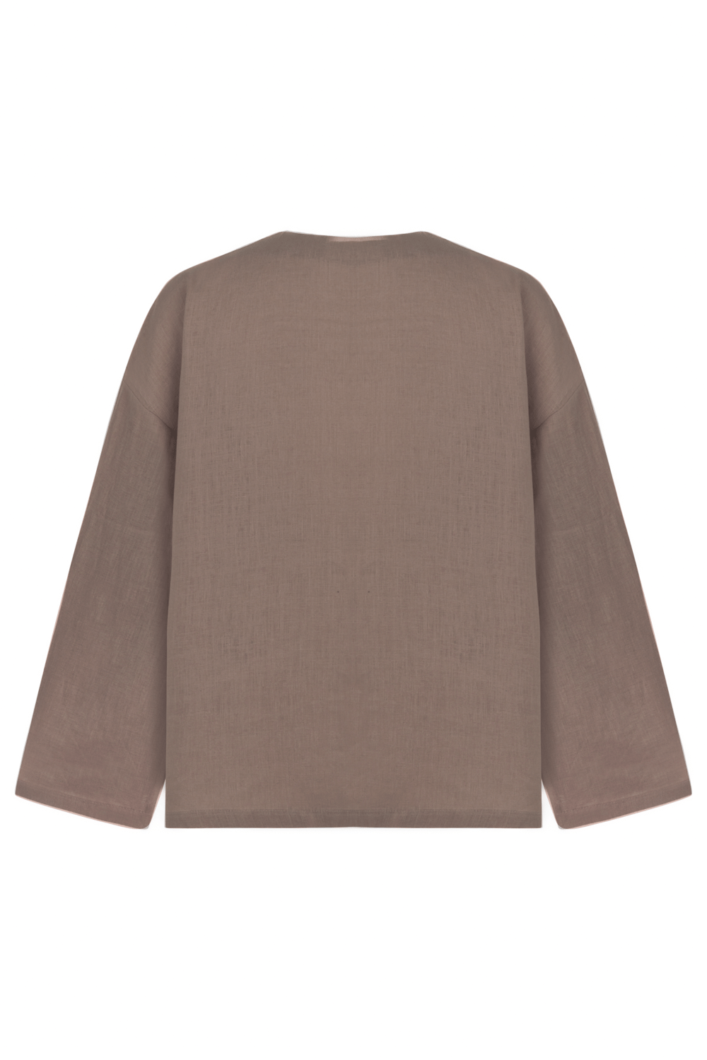 Sertaç Taşdelen-Koyu Kahverengi %100 Keten V Yaka Oversized Erkek T-shirt Model T 15-T-Shirts-4-milagron.live