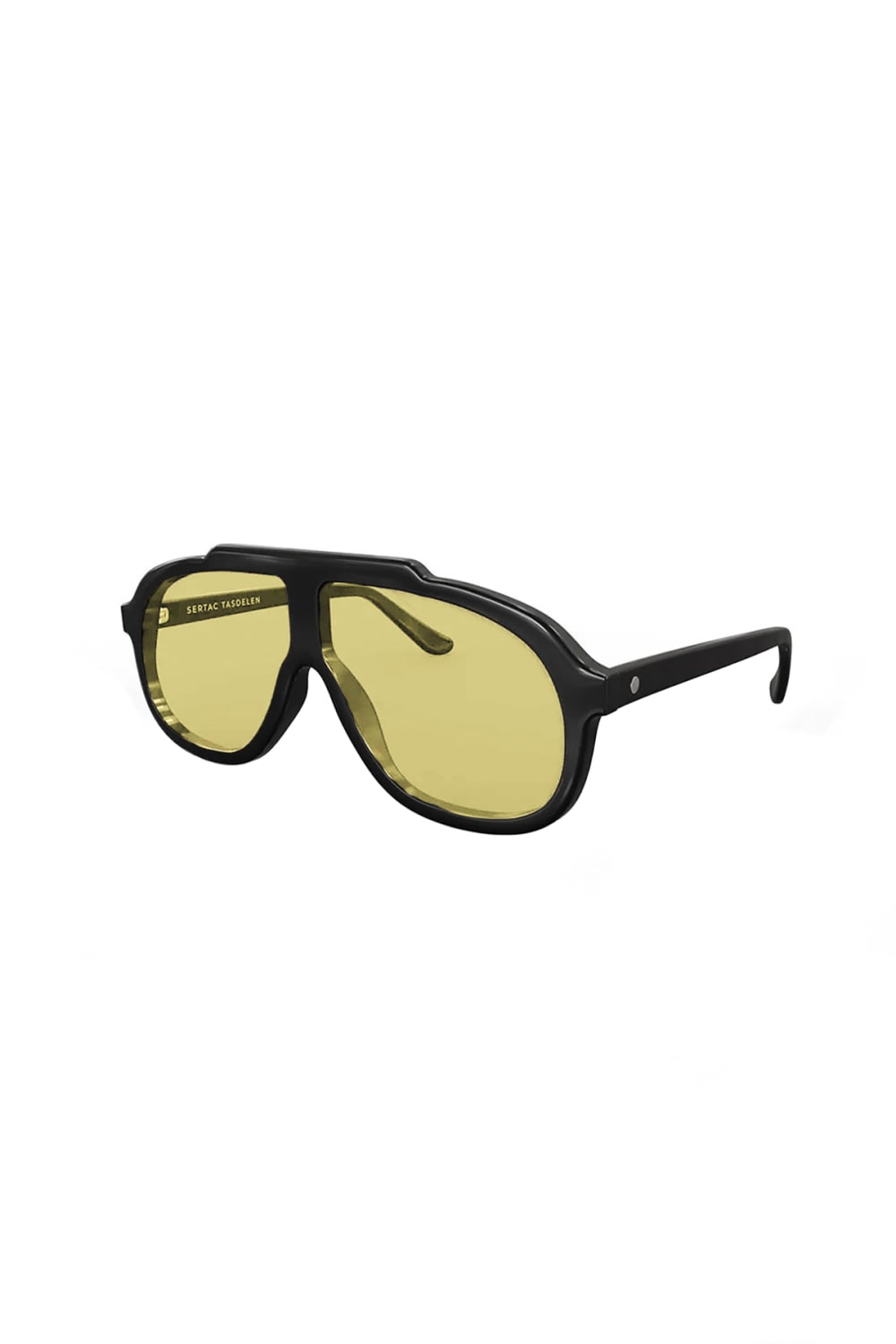 Sertaç Taşdelen-Yellow Camlı Siyah Çerçeveli Asetat Cr-39 Uv 400 Unisex Güneş Gözlüğü Model G 01-Güneş Gözlüğü-2-milagron.live