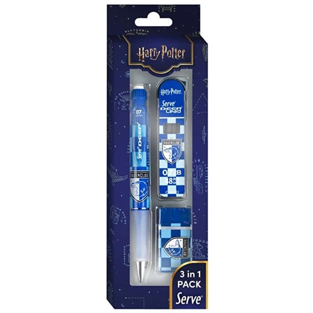 Serve-Harry Potter Ravenclaw Damalı 3'lü Kalem Seti — 0,7 Mm-Kalem Seti-2-milagron.live