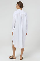 Sfida İstanbul-Flamlı Keten Dokulu Pamuk Gömlek Elbise- Linen Look Shirt Dress - Ar001b-Elbise-5-milagron.live