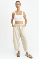 Sfida İstanbul-Keten / Pamuk Şalvar Pantalon. Linen / Cotton Slouchy Pant - Ar007-Pantolon-3-milagron.live