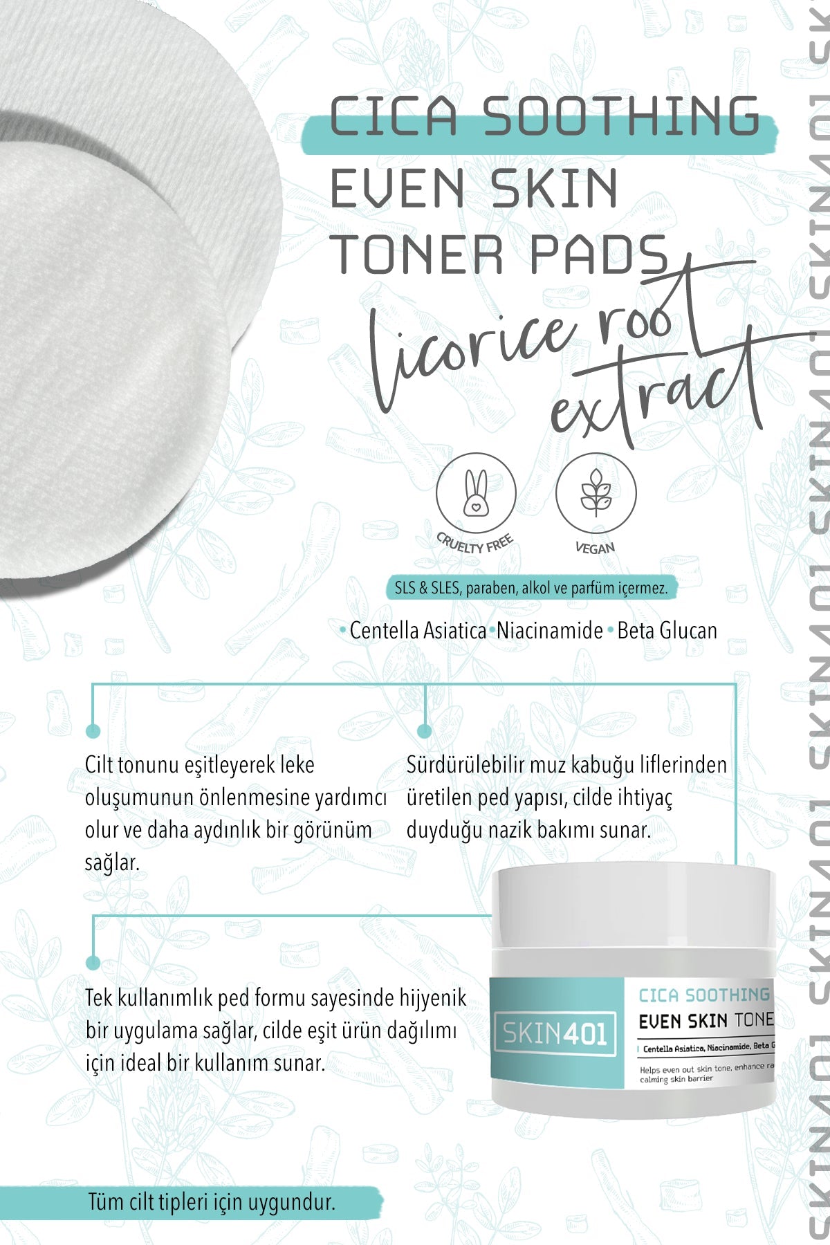  Cica Yatıştırıcı Aydınlatıcı Tonik Pad 100 Adet