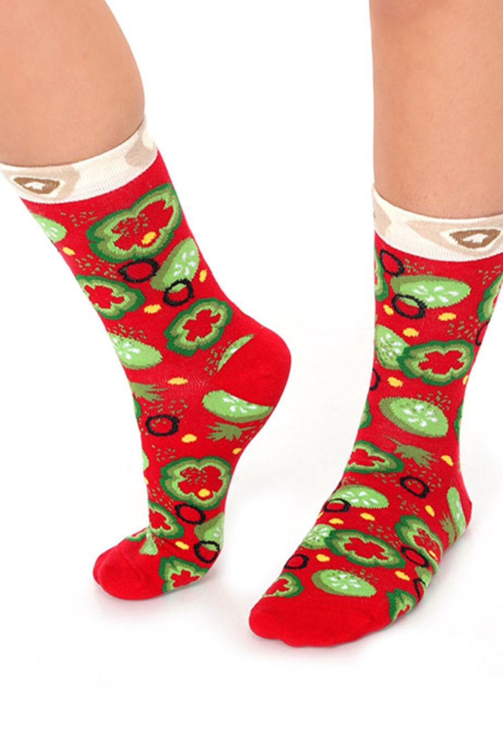 Socks + Stuff-Veggie Vegetarian Pizza Çorap-Çorap-2-milagron.live