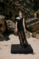 Stilla Ruched & Tulle Maxi Dress - 0