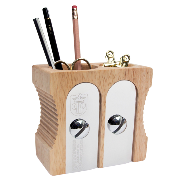 Suck Uk Sharpener Desk Tidy Kalemtraş Şeklinde Ahşap Kalemlik - 2'Li