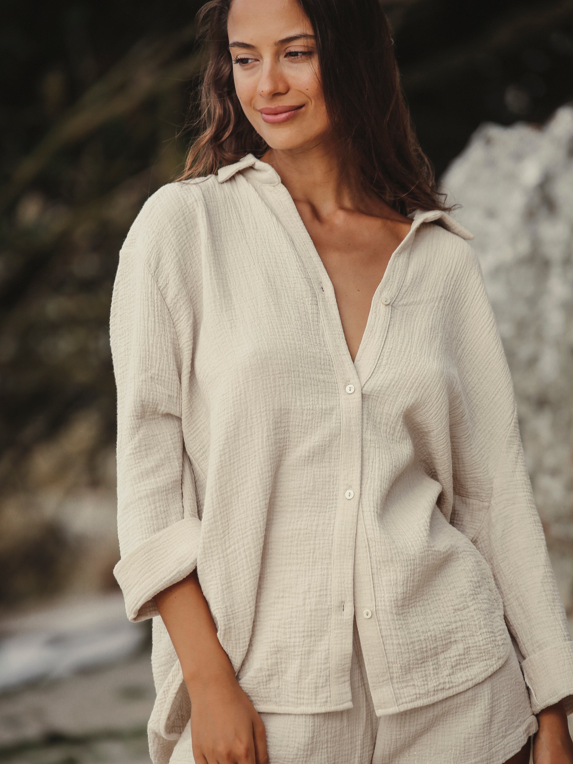 Echo Maxi Shirt - Oatmeal