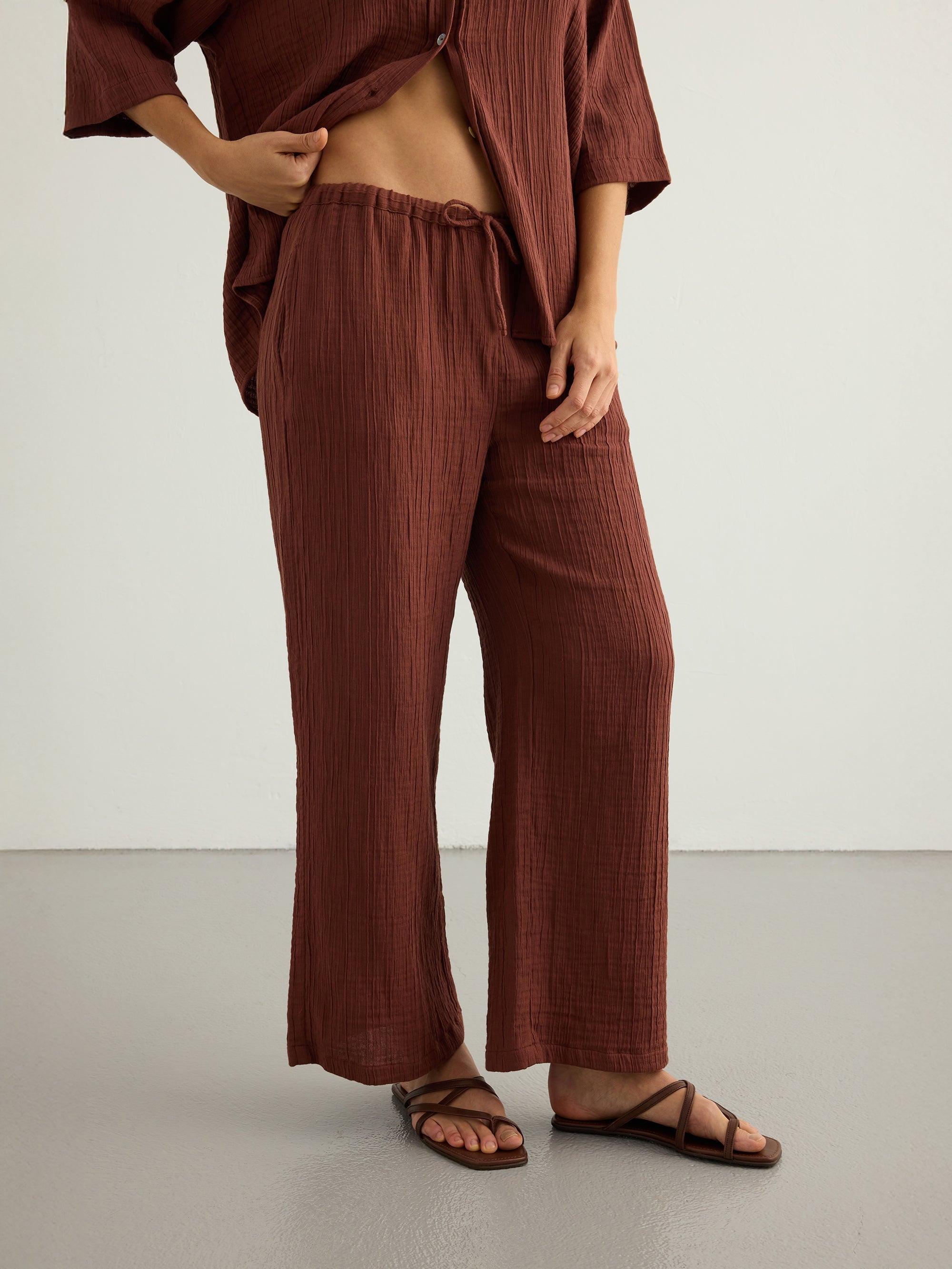 Kaya Drawstring Pants - Terracotta