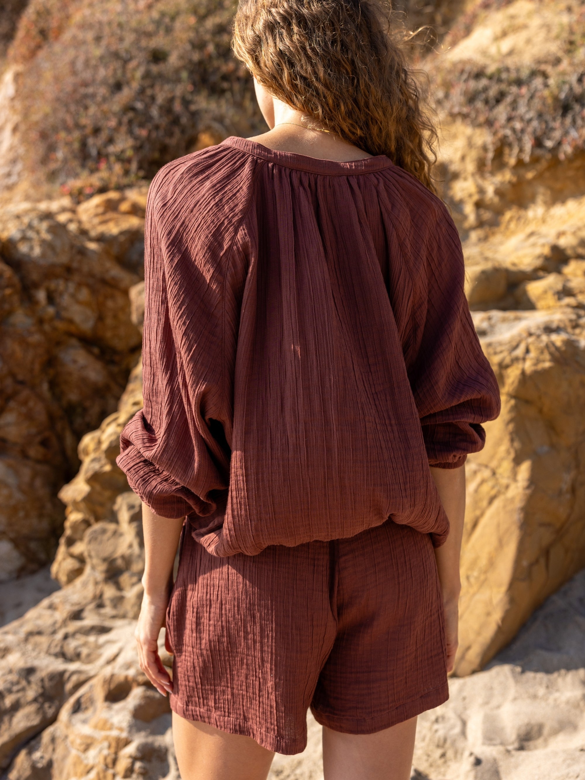 Kaya Drawstring Shorts - Terracotta