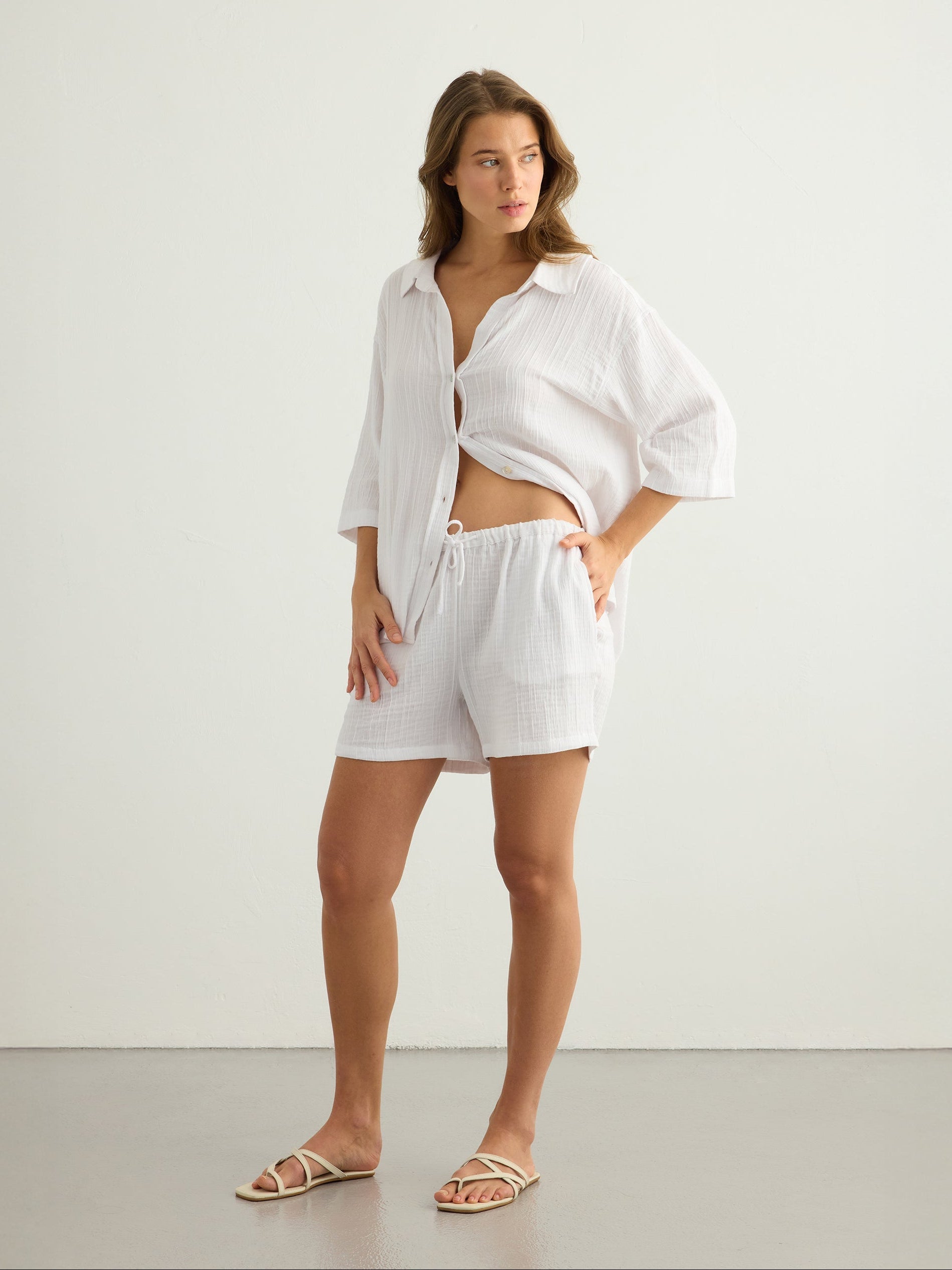 Kaya Drawstring Shorts - White