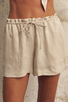 The Handloom-Lucid Flow Tie Shorts Sand-Şort-5-milagron.live