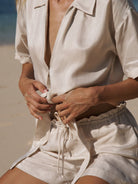 The Handloom-Lucid Tie Shirt Sand-Gömlek-6-milagron.live