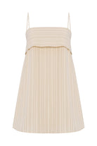 The Handloom-Puglia Stripes Mini Dress Oatmeal-Elbise-6-milagron.live