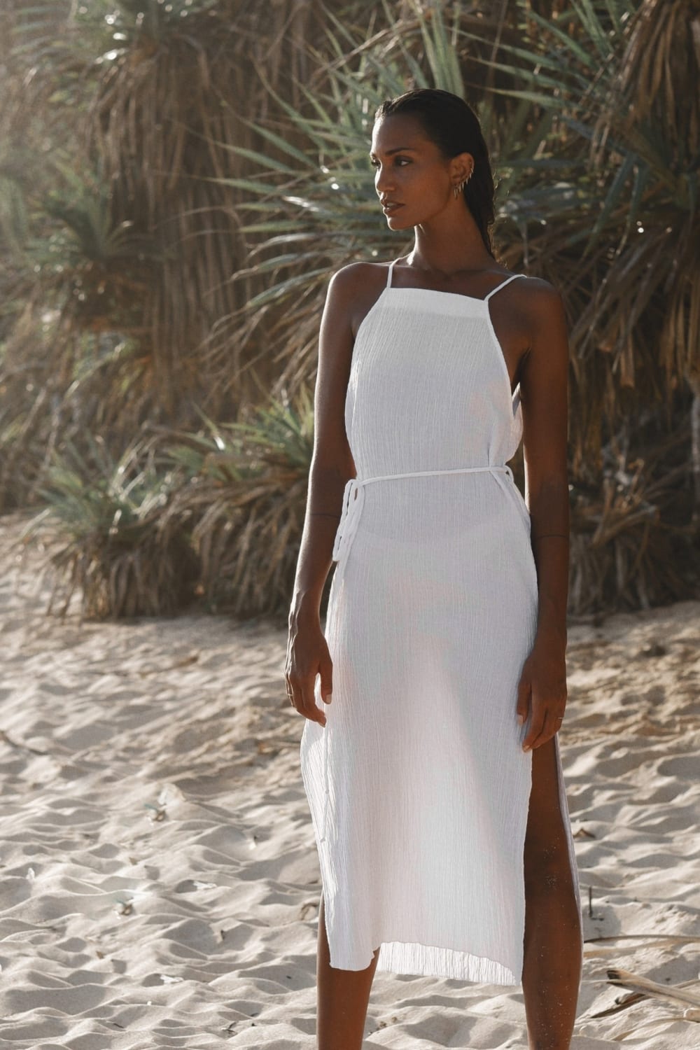 The Handloom-Siesta Dress White-Elbise-1-milagron.live