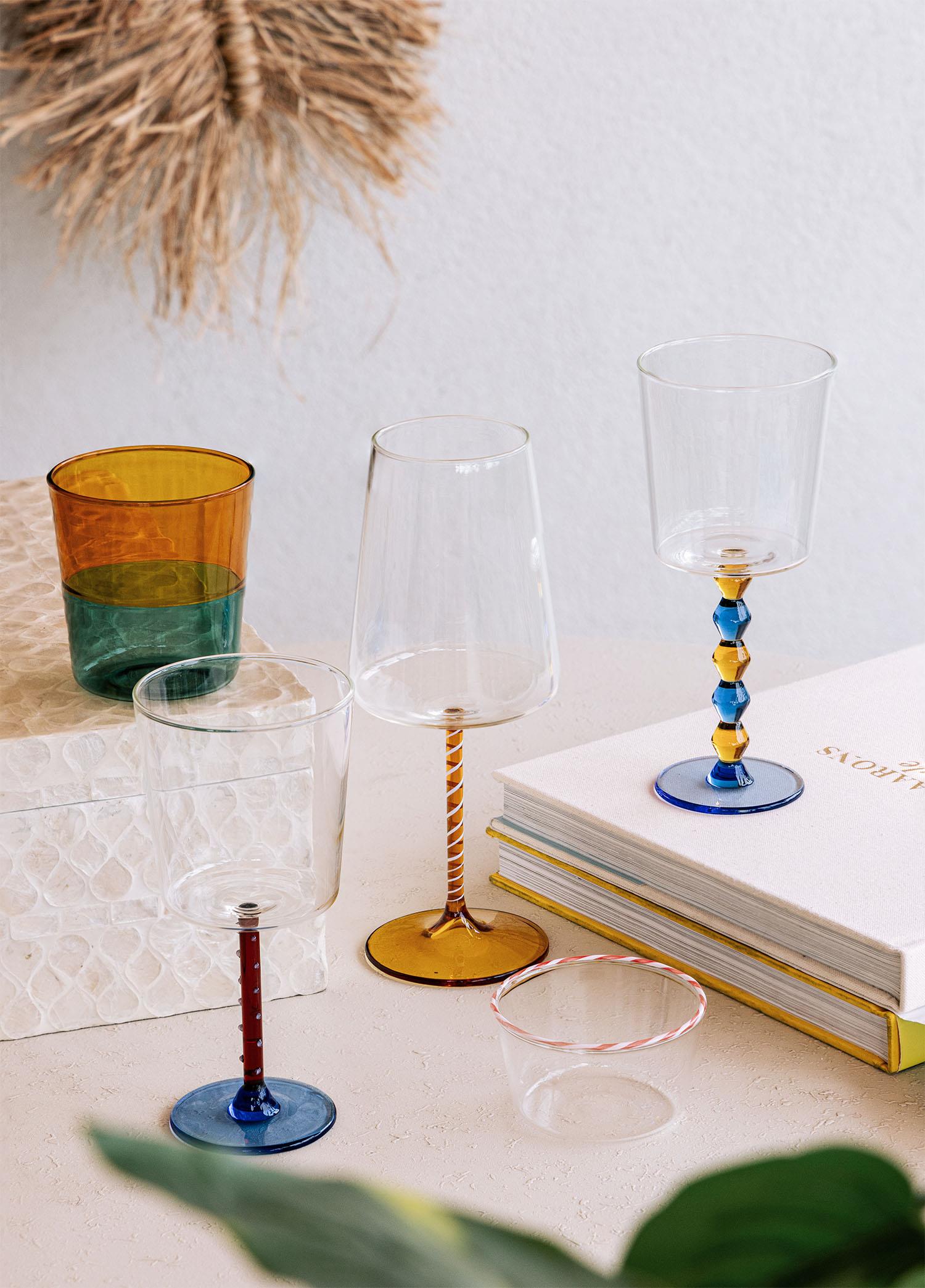 Bead Şarap Kadehi Mavi 300 Ml - 2